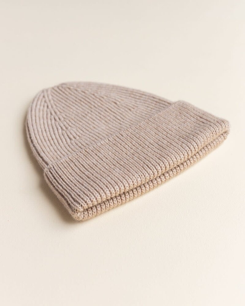 Hvid Hvid | Beanie Fonzie Newborn | Sand