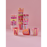 Rice Everyday Magic Rice | Melamine Full Alphabet Pink stripes | Medium 250ml Rice Everyday Magic Rice | Melamine Full Alphabet Pink stripes | Medium 250ml