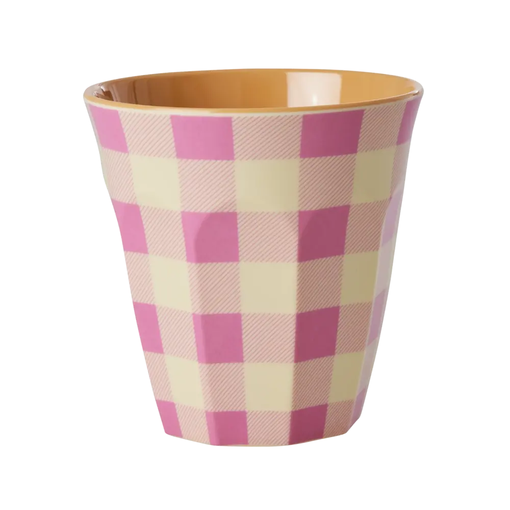 Rice Everyday Magic Rice | Melamine Cup with Check It Out Print Pink | Medium 250ml