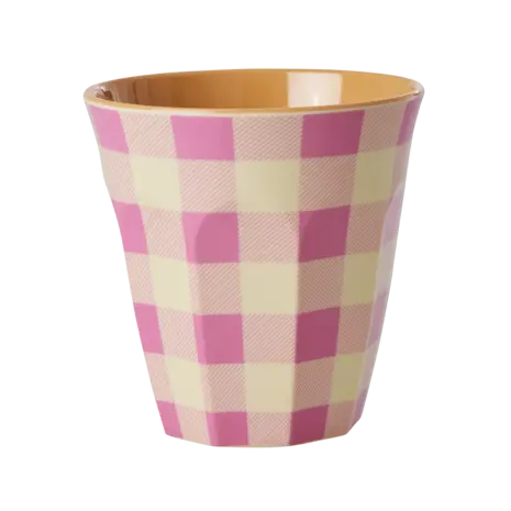 Rice Everyday Magic Rice | Melamine Cup with Check It Out Print Pink | Medium 250ml