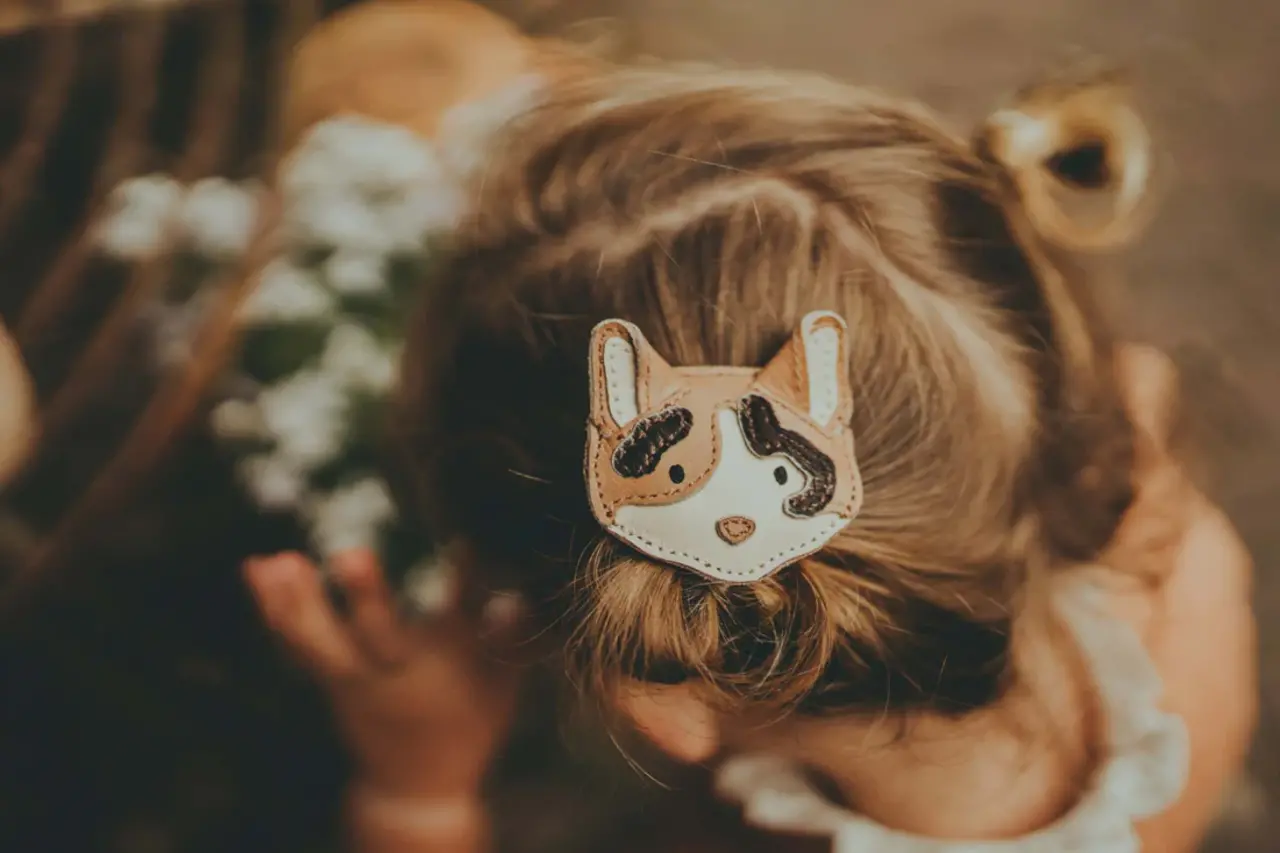 Donsje Amsterdam Donsje Amsterdam | Josy Exclusive Hair Tie | Calico Cat | Nutmeg Leather