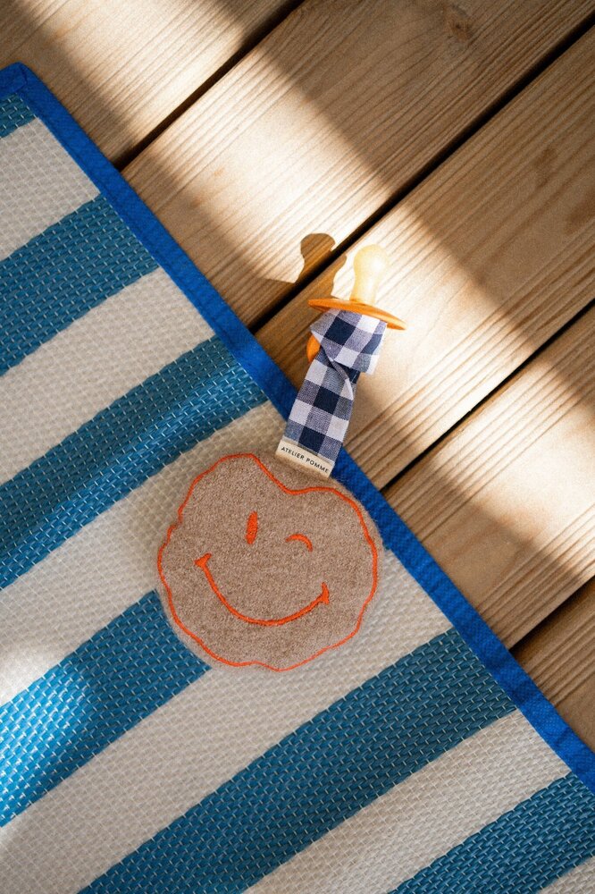 Atelier Pomme Atelier Pomme | Pacifier Cloth | Pomme | Bisous Beige