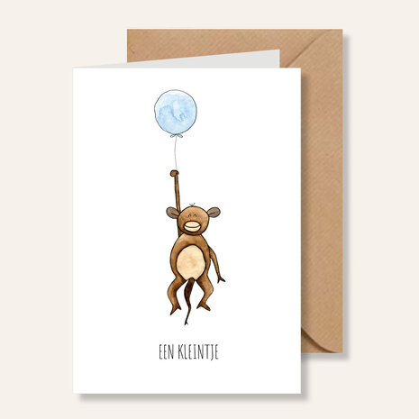 Juulz Juulz | Kaart | Een kleintje aap blauw