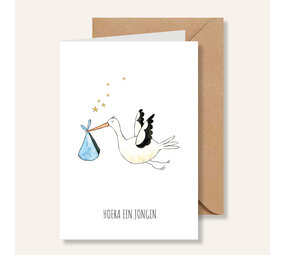 Juulz Juulz | Kaart | Hoera een jongen ooievaar Juulz Juulz | Kaart | Hoera een jongen ooievaar