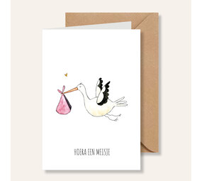 Juulz Juulz | Kaart | Hoera een meisje ooievaar Juulz Juulz | Kaart | Hoera een meisje ooievaar