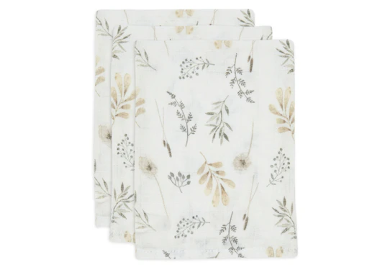 Jollein Jollein | Hydrofiel washandje 3 pack | Wild Flowers