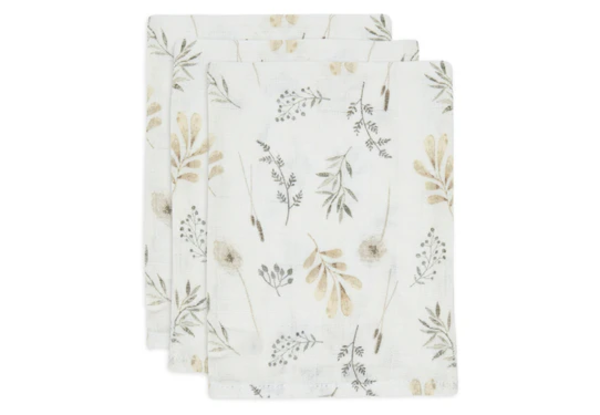 Jollein Jollein | Hydrofiel washandje 3 pack | Wild Flowers