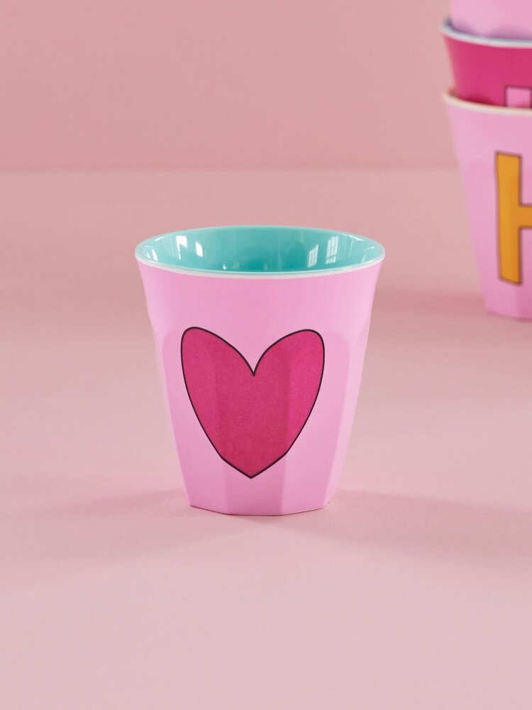 Rice Everyday Magic Rice | Melamine Cup with Heart pink | Medium 250ml