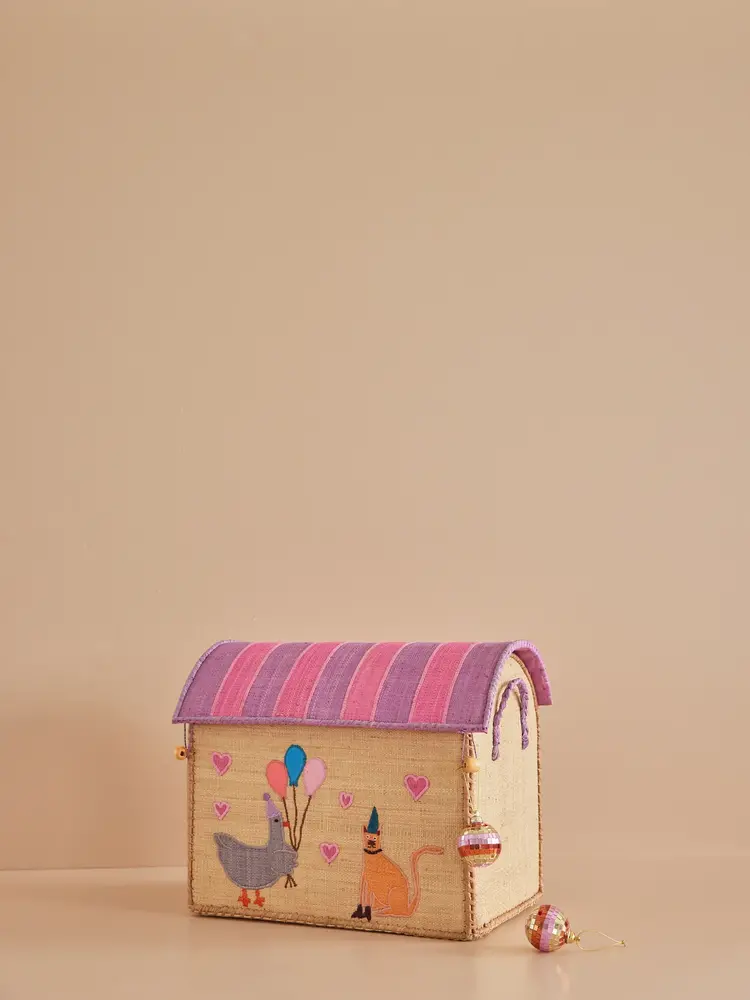 Rice Everyday Magic Rice | Raffia Opbergmand Klein | Party Animal Pink Rice Everyday Magic Rice | Raffia Opbergmand Klein | Party Animal Pink