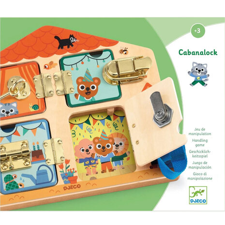 Djeco Djeco | Houten grendelbord Cabanalock Djeco Djeco | Houten grendelbord Cabanalock