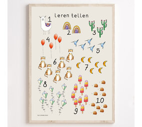 Juulz Juulz : Leren tellen poster nieuw 21 x 30 cm Juulz Juulz : Leren tellen poster nieuw 21 x 30 cm