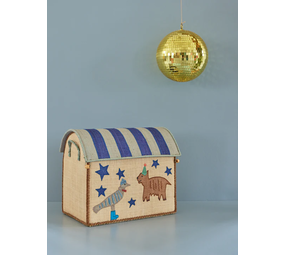 Rice Everyday Magic Rice |Raffia  Opbergmand Middelgroot | Party Animal Blue Rice Everyday Magic Rice |Raffia  Opbergmand Middelgroot | Party Animal Blue