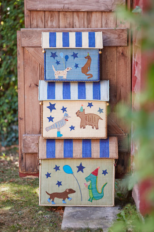 Rice Everyday Magic Rice |Raffia  Opbergmand Middelgroot | Party Animal Blue