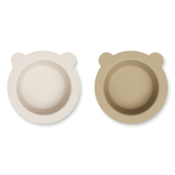 Liewood Liewood | Peony Suction Bowl 2-Pack | Sandy / Oat Liewood Liewood | Peony Suction Bowl 2-Pack | Sandy / Oat