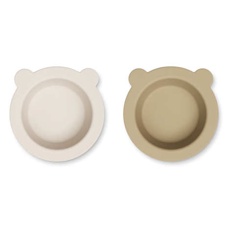 Liewood Liewood | Peony Suction Bowl 2-Pack | Sandy / Oat