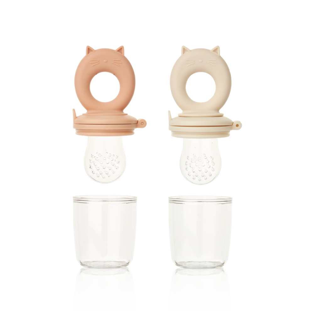Liewood Liewood | Miranda Cat Shape Food Feeder 2-Pack | Tuscany rose / Apple blossom
