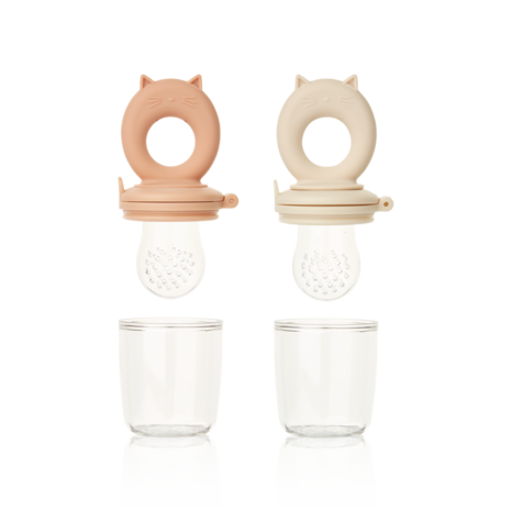 Liewood Liewood | Miranda Cat Shape Food Feeder 2-Pack | Tuscany rose / Apple blossom