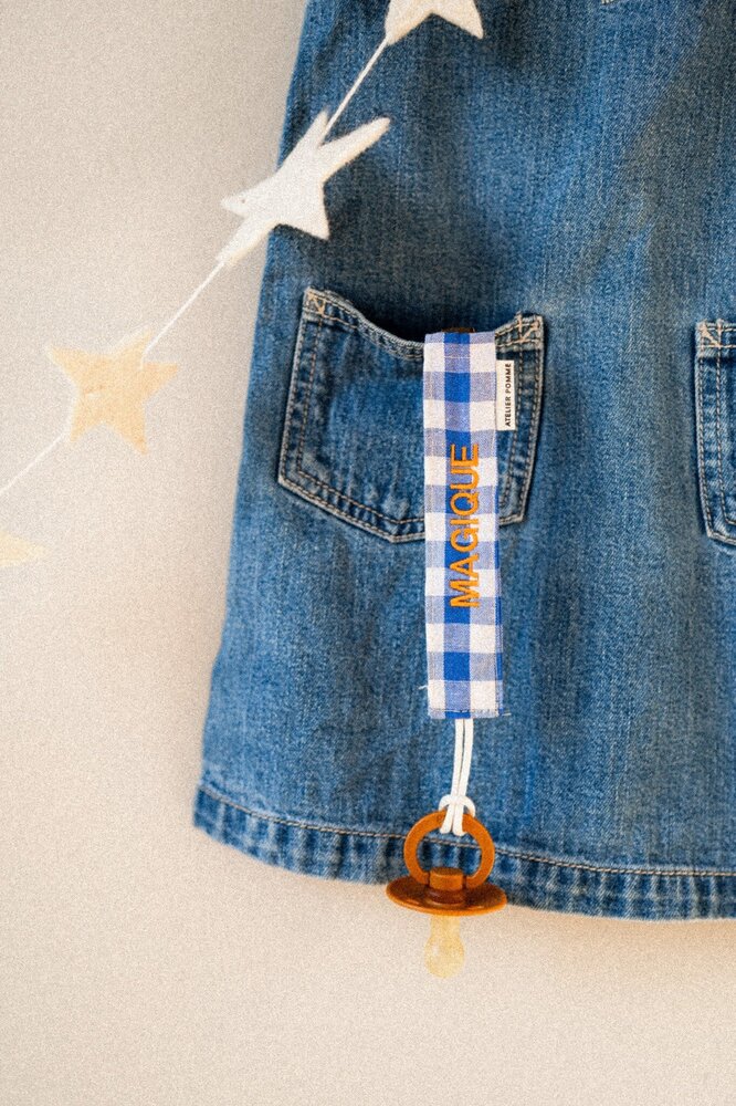 Atelier Pomme Atelier Pomme | KEEP-IT-CLOSE SPEENKOORD | CHECKED IN BOLDY BLEU