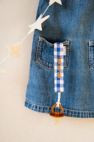 Atelier Pomme Atelier Pomme | KEEP-IT-CLOSE SPEENKOORD | CHECKED IN BOLDY BLEU