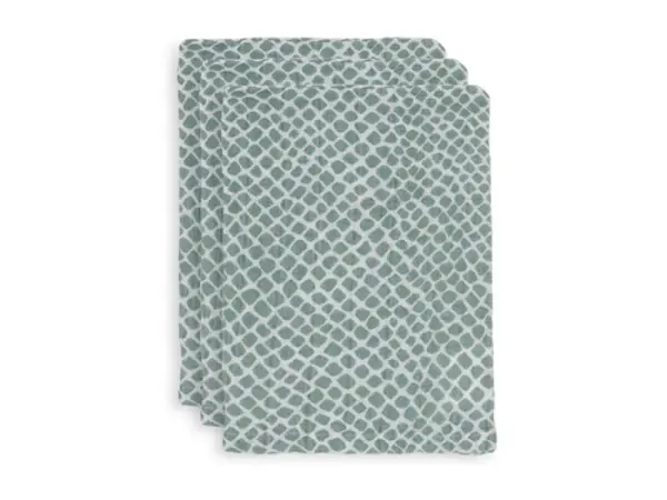 Jollein Jollein |   Hydrofiel washandje 3 pack | Snake Ash Green