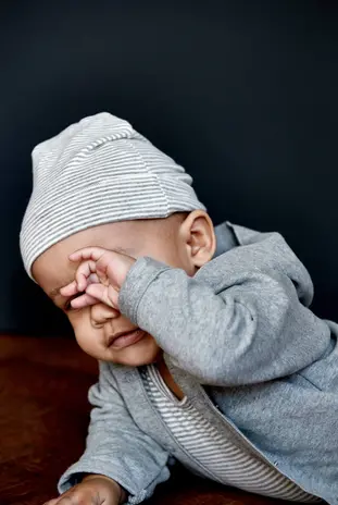 Gray Label Gray Label | Baby Beanie GOTS | Grey Melange - Cream