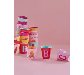 Rice Everyday Magic Rice | Melamine medium cup | Alphabet | Pinkish colors Rice Everyday Magic Rice | Melamine medium cup | Alphabet | Pinkish colors