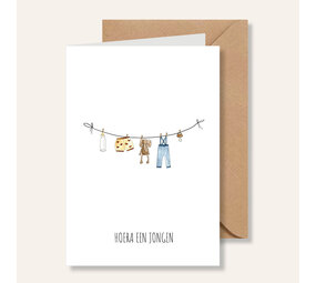 Juulz Juulz | Kaart | Hoera een jongen waslijn Juulz Juulz | Kaart | Hoera een jongen waslijn