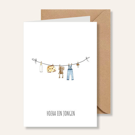 Juulz Juulz | Kaart | Hoera een jongen waslijn