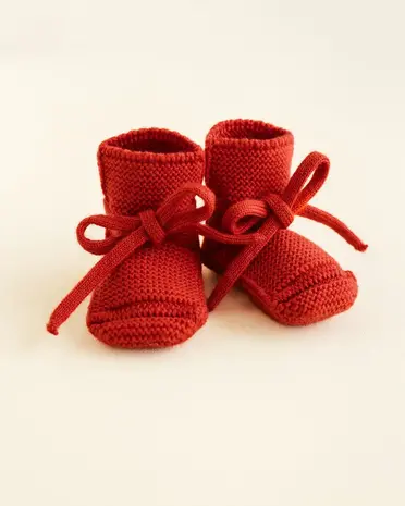 Hvid Hvid | Booties 0-9M | Red Hvid Hvid | Booties 0-9M | Red