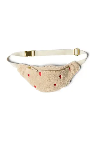Studio Noos Studio Noos | Ecru Teddy Hearts | Mini Fanny Pack