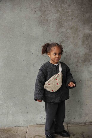 Studio Noos Studio Noos | Ecru Teddy Hearts | Mini Fanny Pack