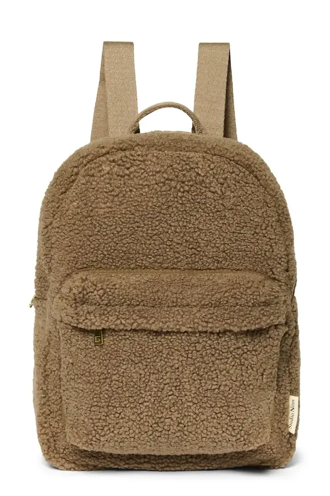 Studio Noos Studio Noos | Brown Teddy | Midi Backpack with Front Pocket