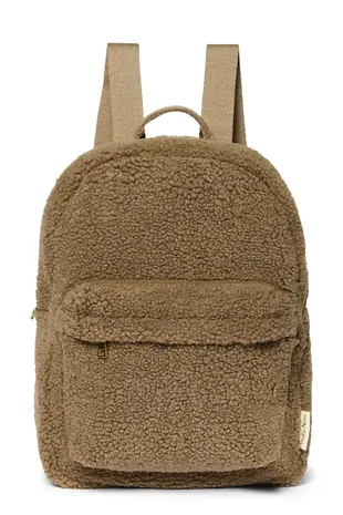 Studio Noos Studio Noos | Brown Teddy | Midi Backpack with Front Pocket