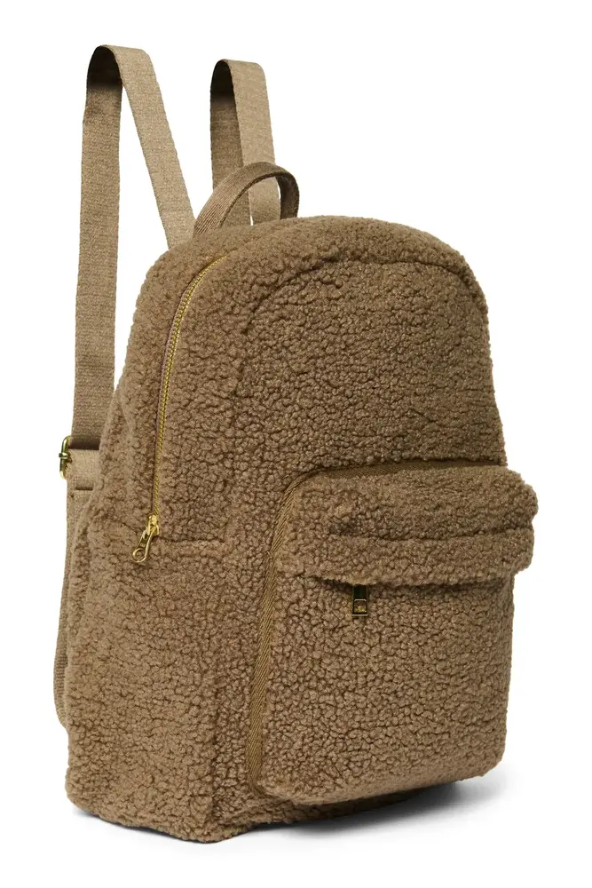 Studio Noos Studio Noos | Brown Teddy | Midi Backpack with Front Pocket