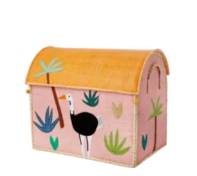 Rice Everyday Magic Rice | Middelgroot Raffia Opberghuis | Roze | Jungle Theme Rice Everyday Magic Rice | Middelgroot Raffia Opberghuis | Roze | Jungle Theme
