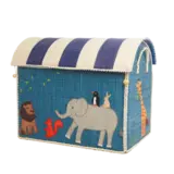 Rice Everyday Magic Rice | Groot Raffia Opberghuis | Blauw | Animal Theme
