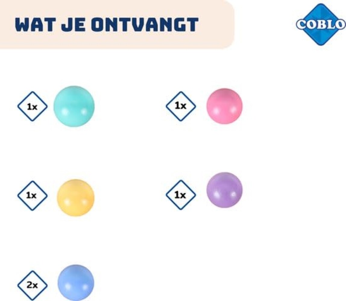 Coblo Coblo | Knikkerbaan Ballen | Pastel | 6 Stuks