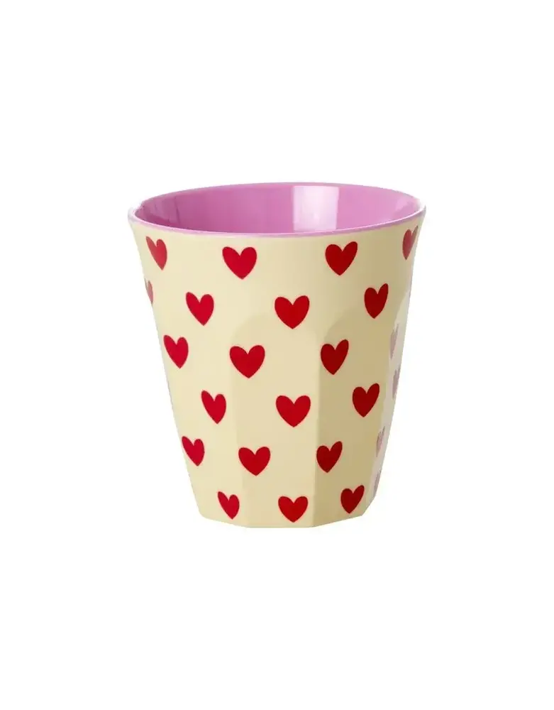 Rice Everyday Magic Rice | Melamine Cup with Darling Hearts Print - Medium | 250 m