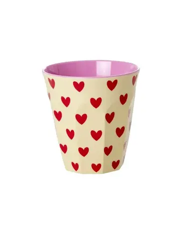 Rice Everyday Magic Rice | Melamine Cup with Darling Hearts Print - Medium | 250 m