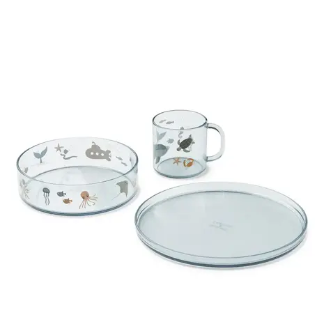 Liewood Liewood | Siva Printed Tritan Tableware Set | Sea creature / Sandy