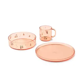 Liewood Liewood | Siva Printed Tritan Tableware Set | Peach / Sea shell Liewood Liewood | Siva Printed Tritan Tableware Set | Peach / Sea shell