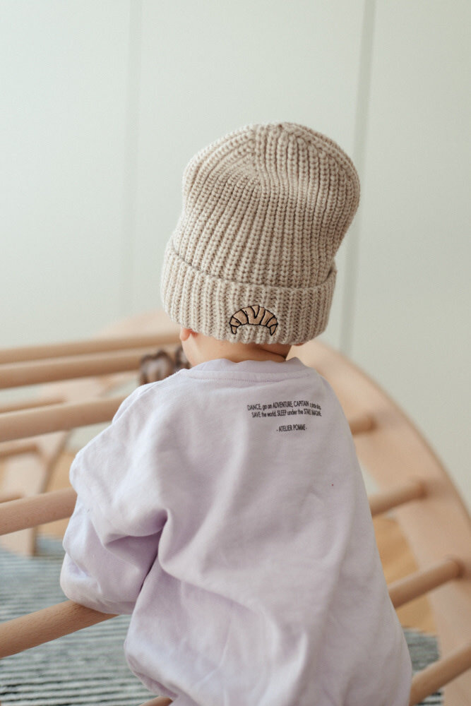 Atelier Pomme Atelier Pomme |  ROCK THAT BEANIE BEIGE | CROISSANT 1-3Y