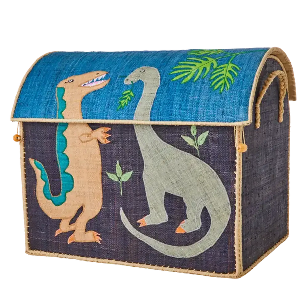 Rice Everyday Magic Rice | Groot Raffia Opberghuis | Meerkleurig | Dinosaur Print Rice Everyday Magic Rice | Groot Raffia Opberghuis | Meerkleurig | Dinosaur Print