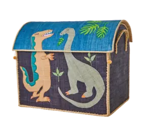 Rice Everyday Magic Rice | Groot Raffia Opberghuis | Meerkleurig | Dinosaur Print Rice Everyday Magic Rice | Groot Raffia Opberghuis | Meerkleurig | Dinosaur Print