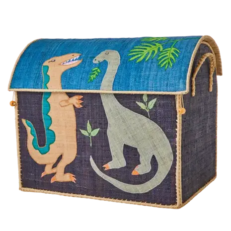 Rice Everyday Magic Rice | Groot Raffia Opberghuis | Meerkleurig | Dinosaur Print Rice Everyday Magic Rice | Groot Raffia Opberghuis | Meerkleurig | Dinosaur Print
