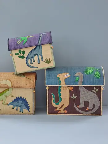 Rice Everyday Magic Rice | Middelgroot Raffia Opberghuis | Meerkleurig | Dinosaur Theme Rice Everyday Magic Rice | Middelgroot Raffia Opberghuis | Meerkleurig | Dinosaur Theme