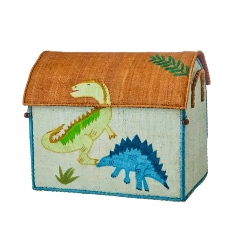 Rice Everyday Magic Rice | Middelgroot Raffia Opberghuis | Meerkleurig | Dinosaur Theme Rice Everyday Magic Rice | Middelgroot Raffia Opberghuis | Meerkleurig | Dinosaur Theme