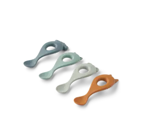 Liewood Liewood | Liva Silicone Spoon 4-Pack | Whale blue multi mix Liewood Liewood | Liva Silicone Spoon 4-Pack | Whale blue multi mix