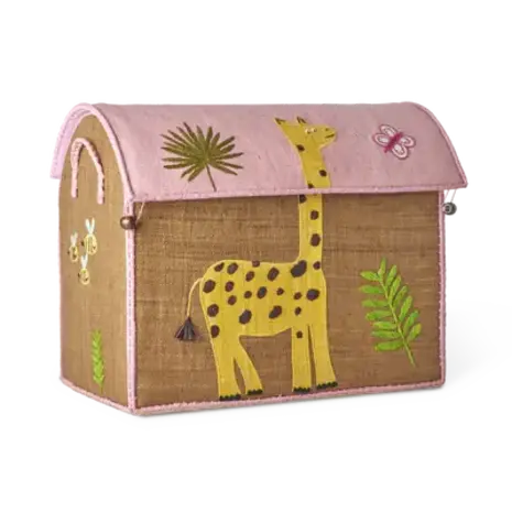 Rice Everyday Magic Rice | Raffia Basket Wildlife Medium | Pink