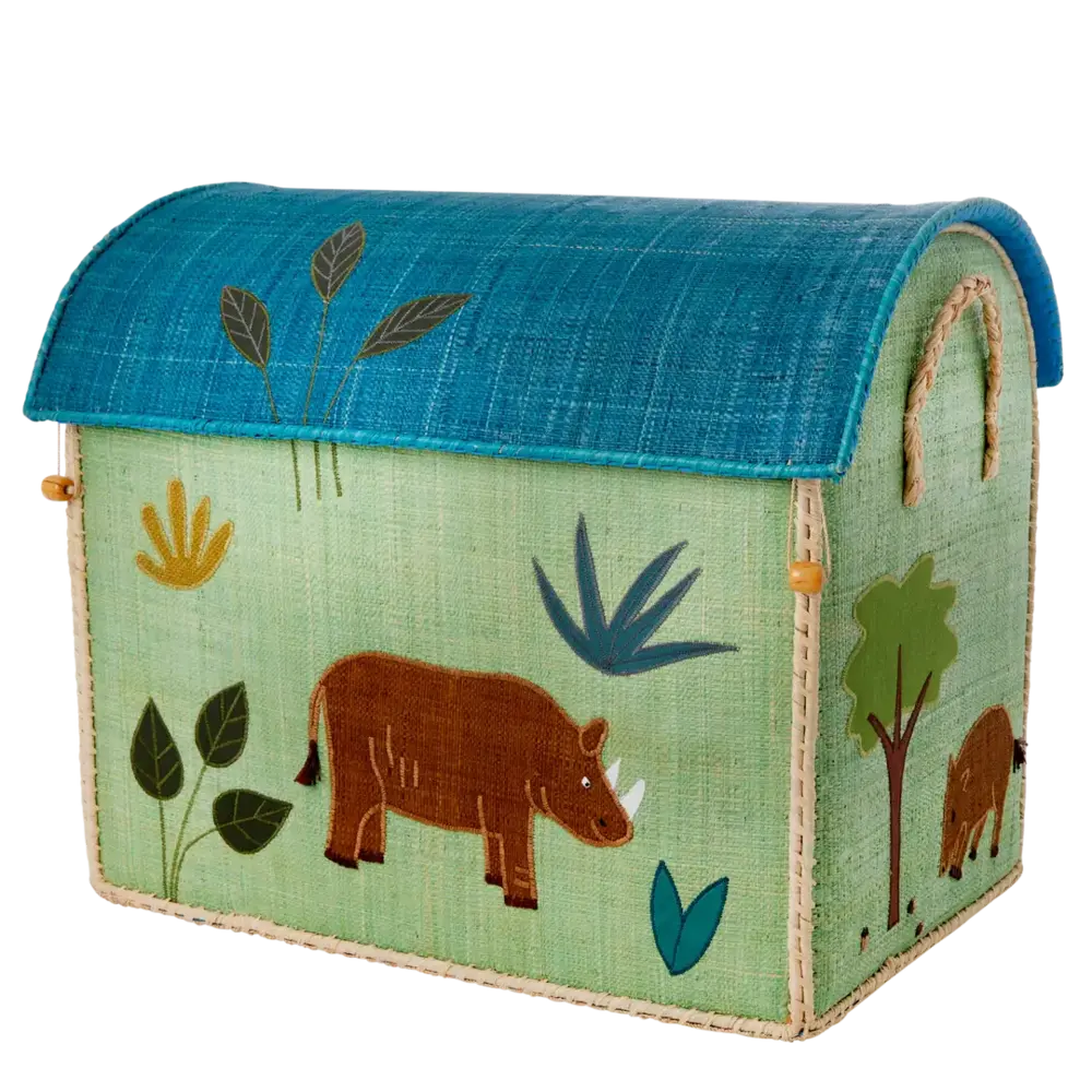 Rice Everyday Magic Rice | Groot Raffia Opberghuis | Pastel groen | Jungle Theme Rice Everyday Magic Rice | Groot Raffia Opberghuis | Pastel groen | Jungle Theme